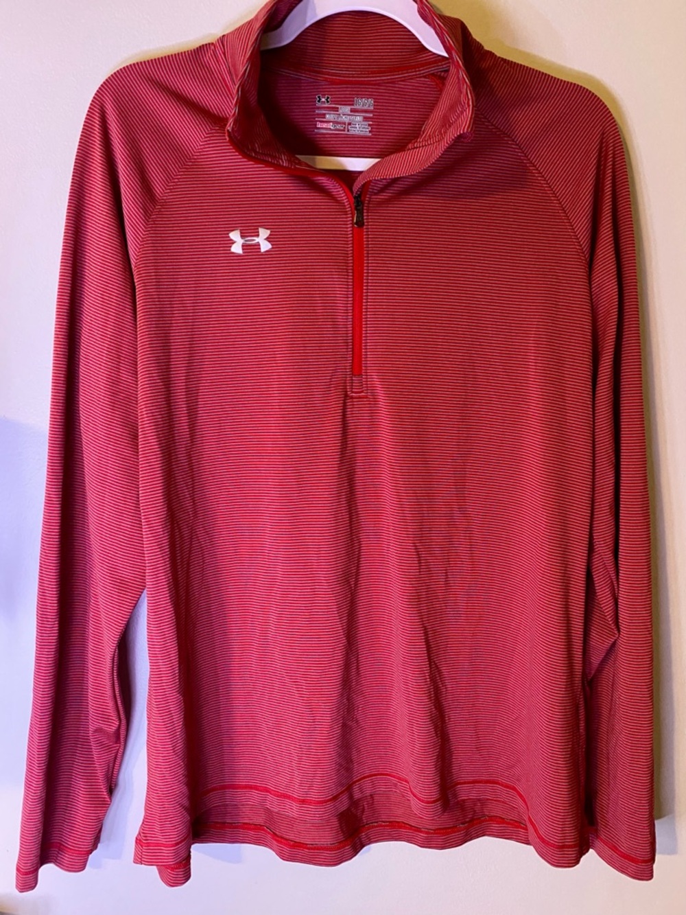Under Armour Women’s 1/4 Zip Red Striped Pullover